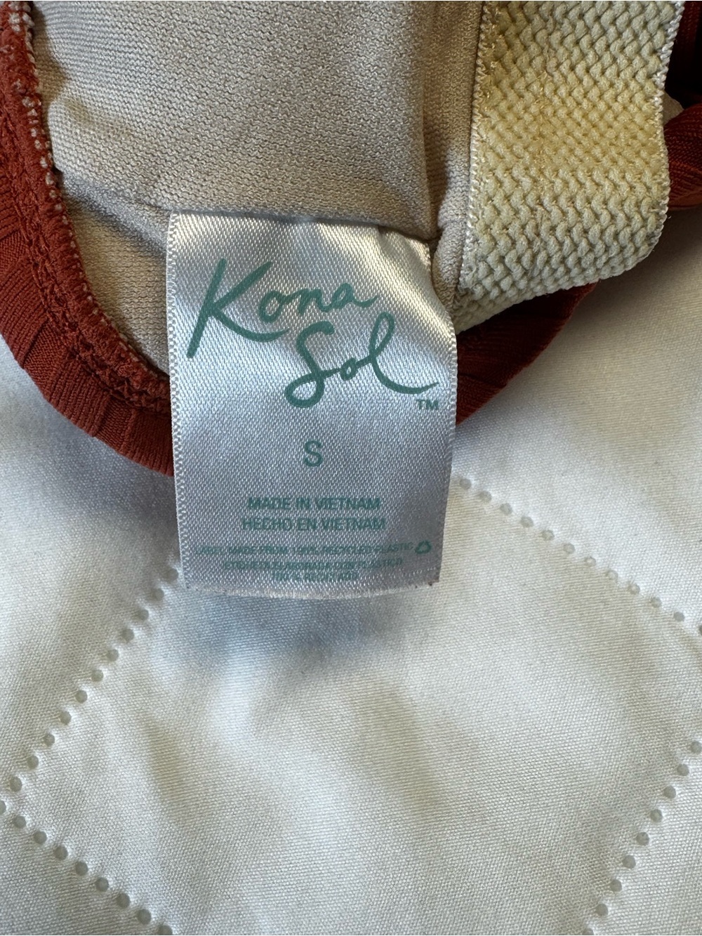 Kona Sol Ribbed One Piece Swimsuit Rust Cutout Open Back Size Small - Picture 11 of 12